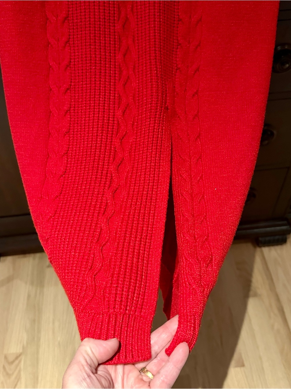 Calvin Klein Jeans Red Cable-Knit Pencil Skirt - Picture 3 of 4